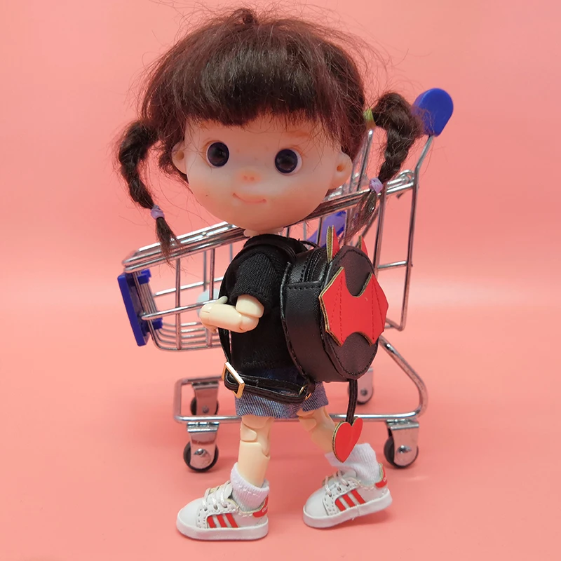 Рюкзак куклы Ob11 в наличии на 1/8 и 1/12 очков Молли Литтл Бухолала с красивым узлом из свиной куклы - Аксессуары для кукол.