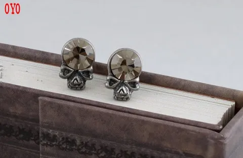 

Настоящее серебро 925 пробы кристалл череп Личность Ретро стиль