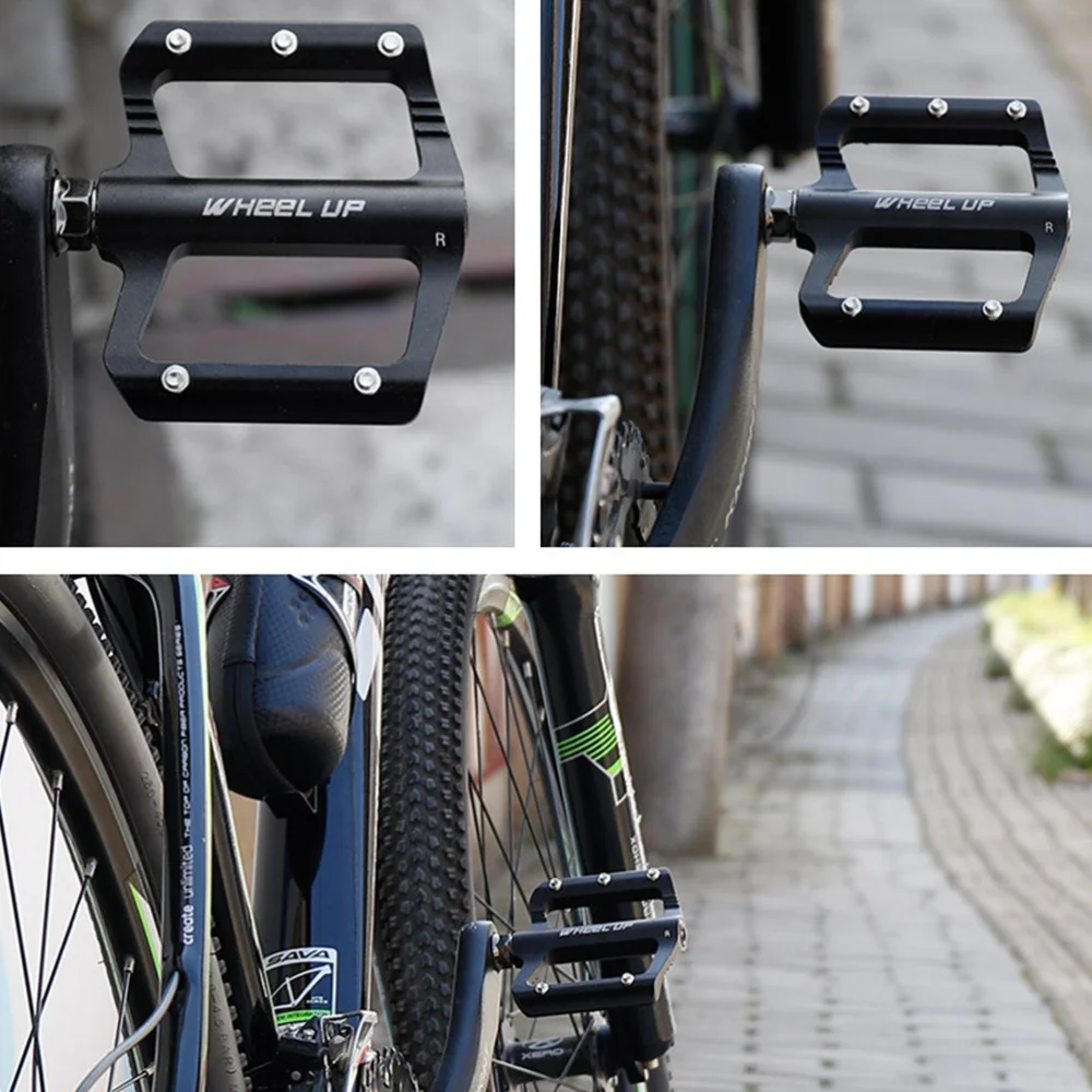 

2pcs Bike Pedal Aluminium Alloy Pedal Non-slip Pedal Bike Accessories Non-slip Platform Flat Pedal (Black)