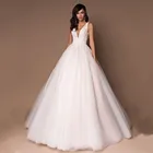 Женское свадебное платье It's yiiya, белое фатиновое платье без рукавов с глубоким V-образным вырезом и бусинами на лето 2022