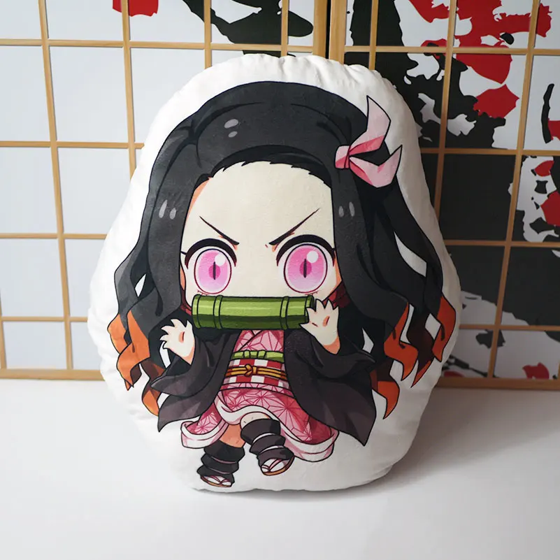Demon Slayer Kimetsu no Yaiba Подушка Игрушка Аниме Kamado Nezuko плюшевая кукла двусторонний Чехол