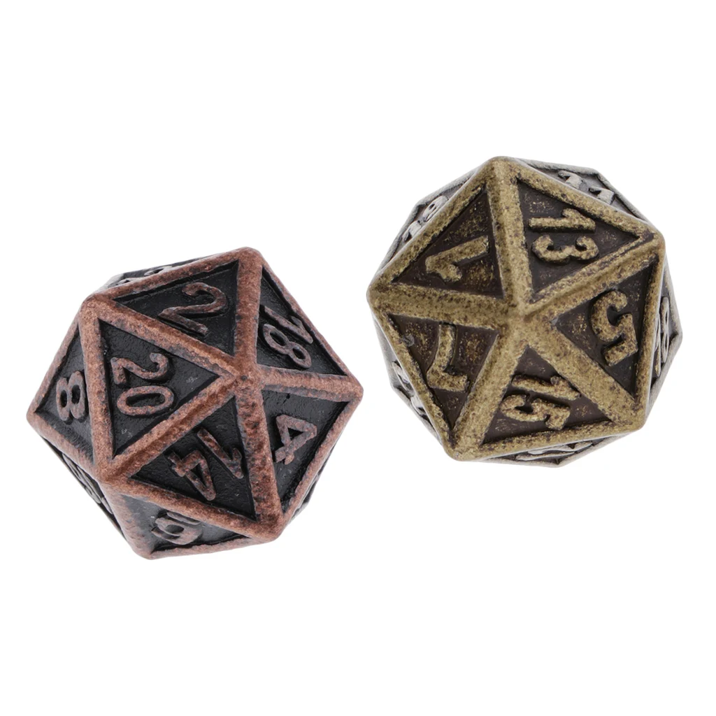 

Metal 20-Sides Dices Set DND Game Polyhedral Solid Metal D&D Dice Set for Role Playing Game