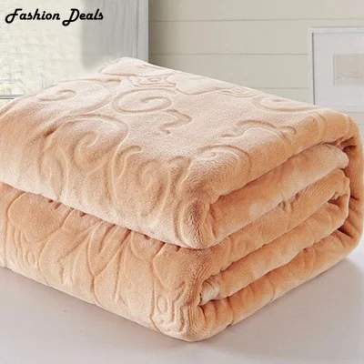 King size, 200x230 см, одноцветное, с Цветочным Тиснением, жаккардовое одеяло, толстое, теплое, высокое качество, Коралловое Флисовое одеяло на кровать, плед