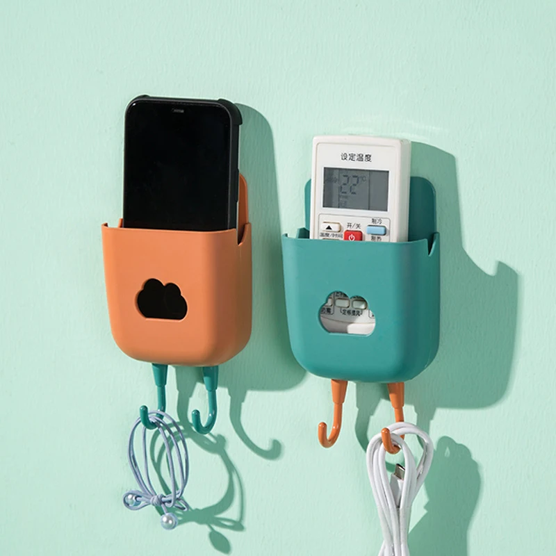 

Storage Box Wall-mounted Punch-free Mobile Phone Air Conditioner TV Remote Control Storage Rack Bathroom Kitchen Storage Holder