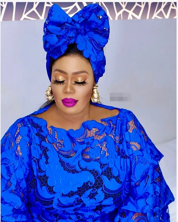 Nigerian Royal Blue Cord Lace Fabric Milk Silk Water Soluble Dress Lace 2020 High Quality Lace African Guipure Laces KS3500B