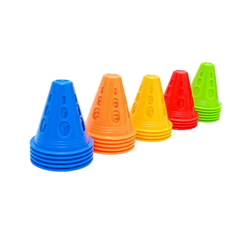 

20 pcs Skating Marker Cones Roller 5 Colors Football Soccer Marker Cup Speed Training Equipment Slalom Roller Skate Pile Cup