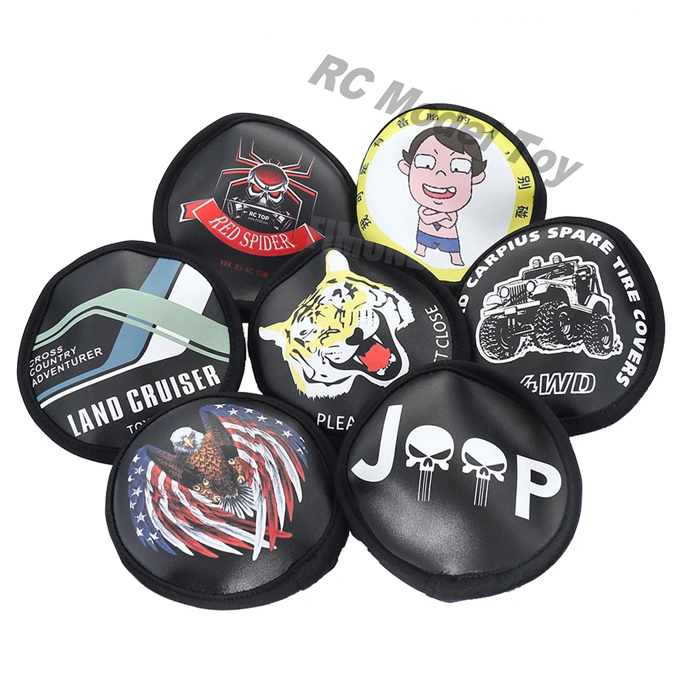 

RC Car PU Leather Spare Tire Wheel Dust Cover for 1/10 RC Carwler Axial SCX10 TRX4 RGT86110 RC4WD D90 Tamiya CC01