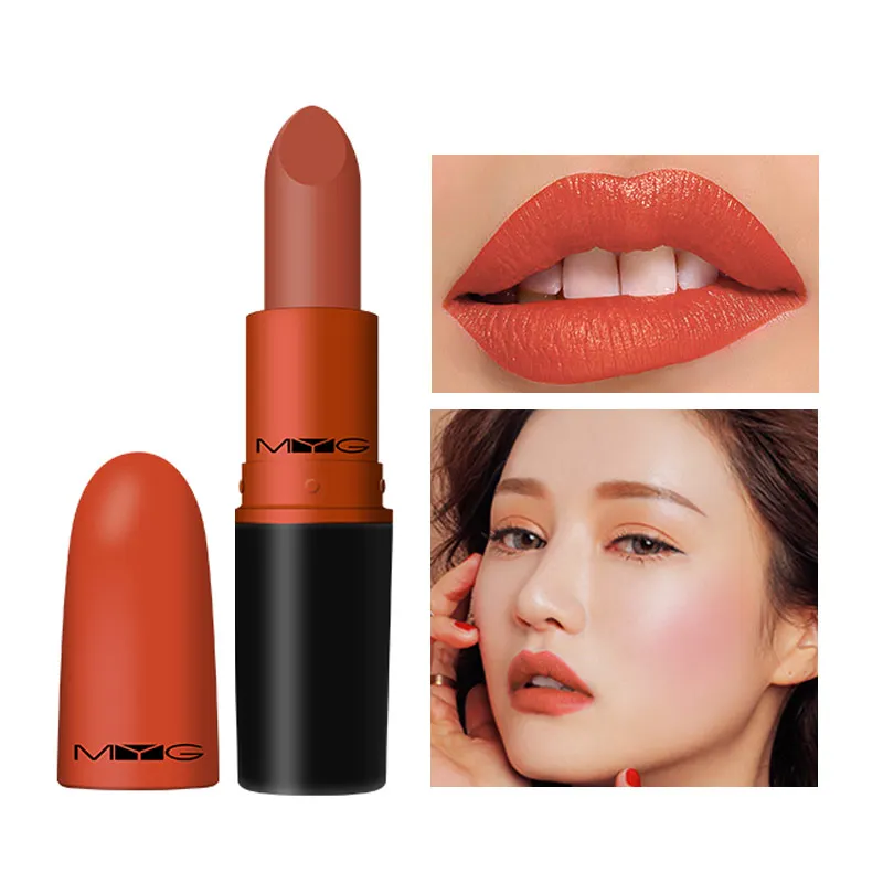 MYG матовая губная помада красный телесный коричневый для губ палка бархатная