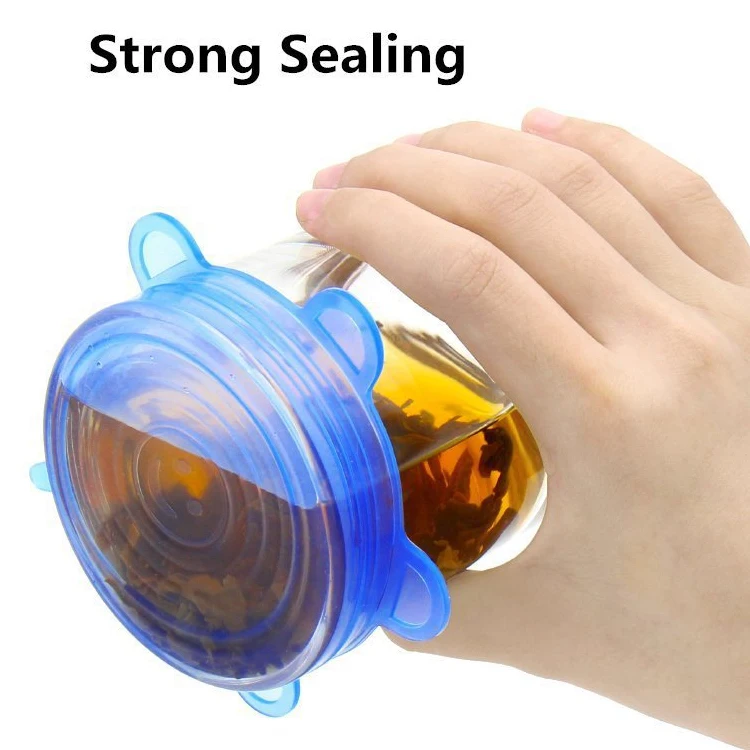 Домашний 6 шт./пакет Еда Класс силиконовый Обёрточная бумага свежие Саран крышкой