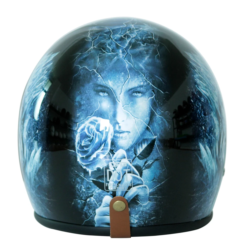 Ледяная картина с изображением девушки мото rcycle Шлем Мужчины Женщины Открытый