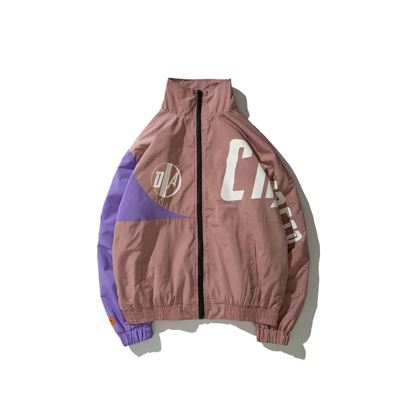2019 Hip Hop Jacket Windbreaker Men Harajuku Color Block Loose Casual Track Streetwear | Мужская одежда