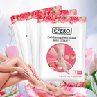 EFERO 6 упаковок, маска для пилинга с розами для ног, отшелушивающая маска для ног, увлажняющий питательный крем для ног, носки для педикюра