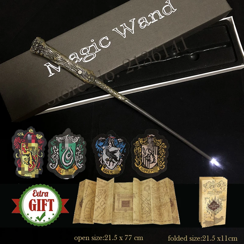Светящаяся светильник шебная палочка Voldemort Hermione Draco Wands карта горшка мародера и 4