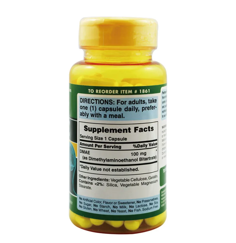 

Free Shipping DMAE 100 Mg Neuro Precursor 100 Pcs