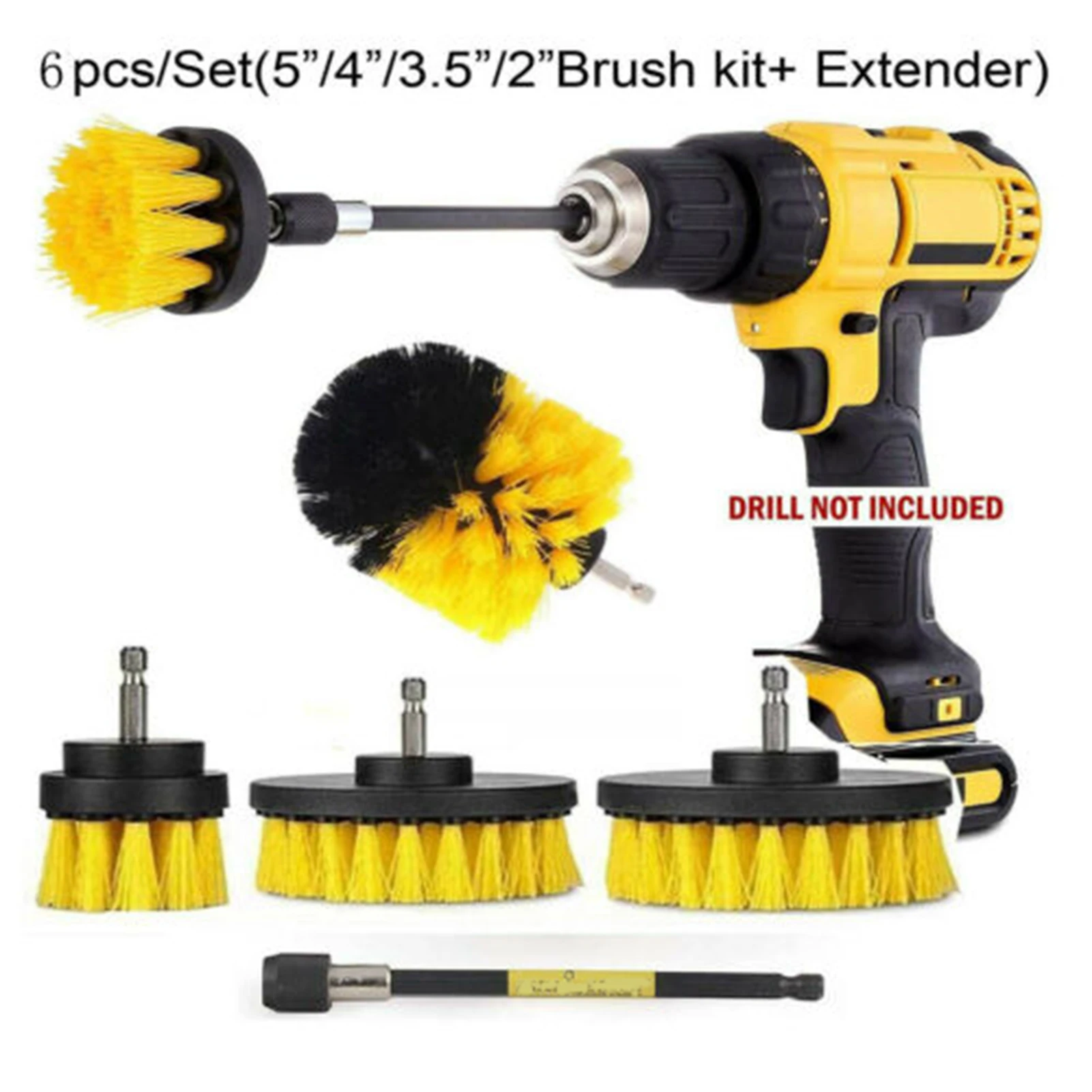 

6Pcs Power Scrubber Cleaning Kit All Purpose Drill Brush Set Bathroom Tile Grout Cleaning Drill Brush Accessories