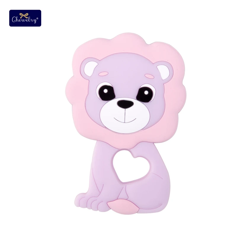 Pink Lion BPA Бесплатно Детские Прорезыватели детские товары Детские Силиконовые Прорезыватели для зубов с белкой прорезиненное Силиконовое ожерелье для прорезывания зубов детские бусины - Цвет: Pink Lion