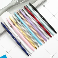 mini 0 5mm metal ballpoint pen brass rotate rose gold sliver luxury ball point pens black ink color office school pencil writing