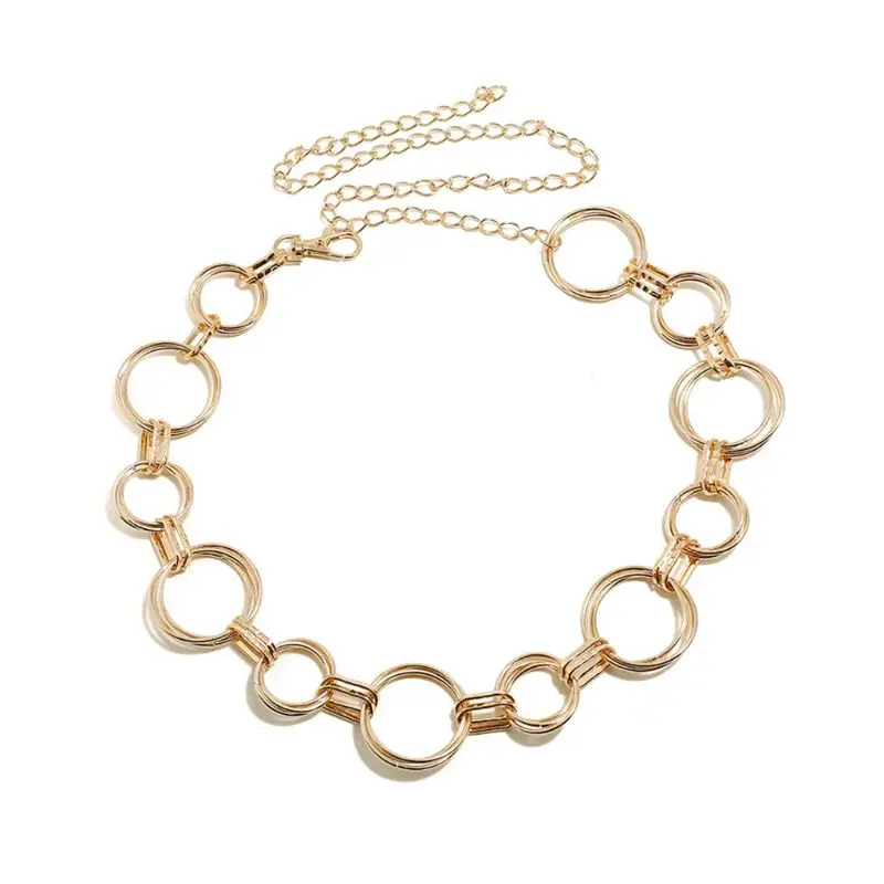 

Fashion Sexy Body Chains Simple Women Alloy Belt O- Ring Waist Chain Retro Circle Tassel New Accessories