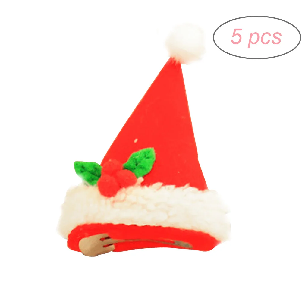 

5PCS Novelty LED Light Christmas Hat Hair Clip Fun Xmas Accessories (Tricorne)