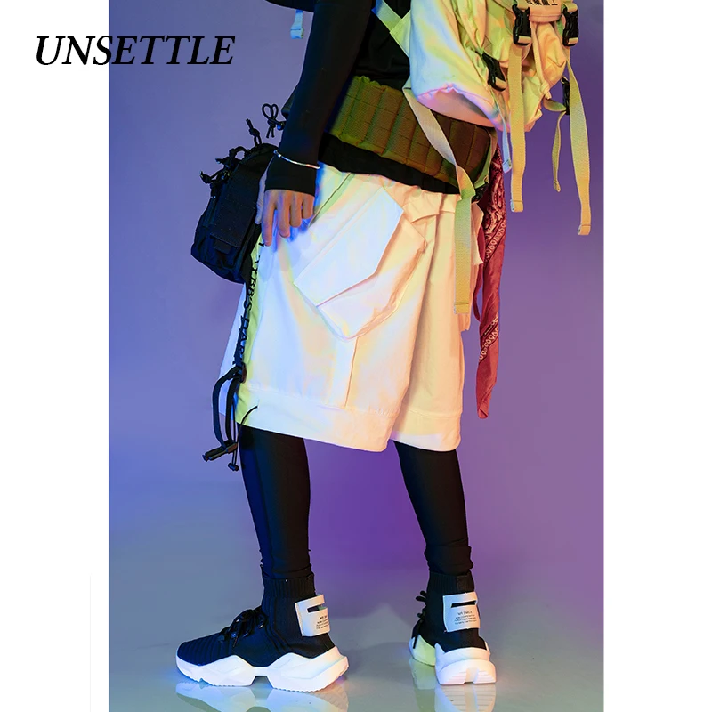 UNSETTLE 2020SS японские летние мужские бегуны в стиле хип хоп шорты уличном с боковыми