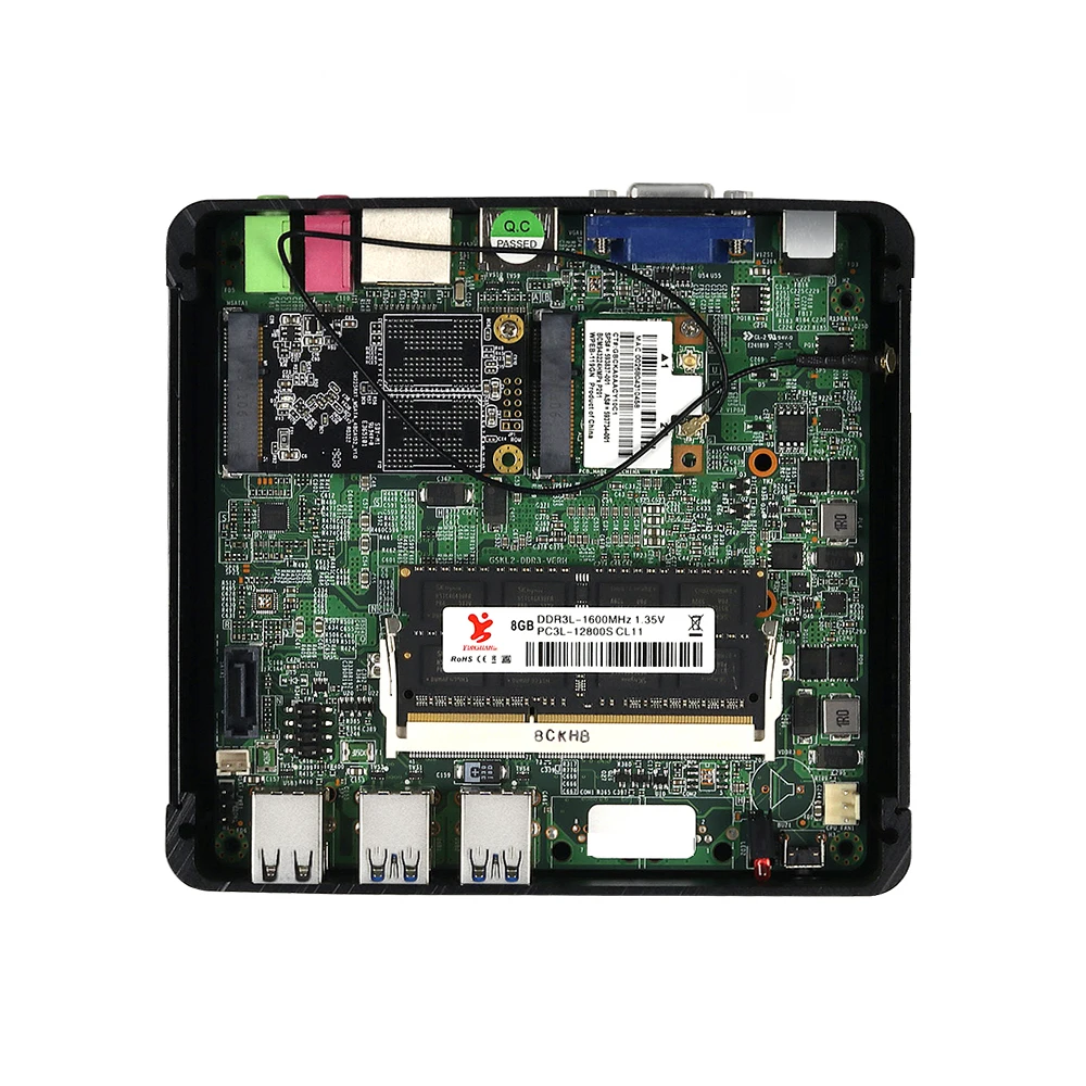 XCY мини ПК Intel Celeron 3955U Windows 10 HTPC WiFi HDMI VGA 6* USB гигабитный Ethernet безвентиляторный компактный настольный офисный компьютер