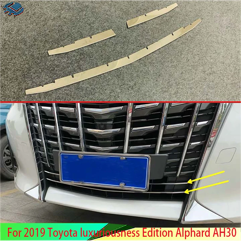 

Автомобильные аксессуары Alphard AH30 для 2019-2022Toyota Роскошная серия, передняя решетка радиатора из нержавеющей стали, крышка с отделкой нижней сетки