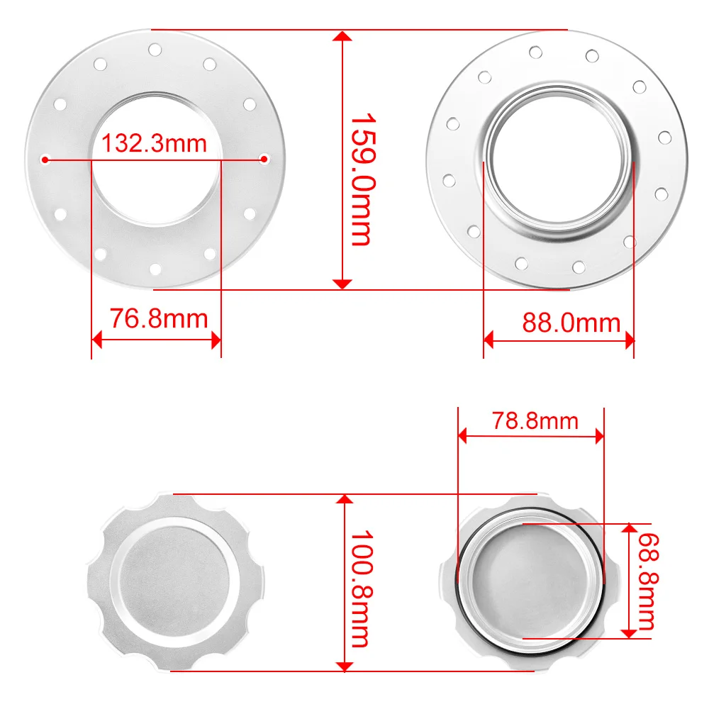 

VR - Universal Billet Aluminum Fuel Cell Cap Flush Mount for Fuel Surge Tank