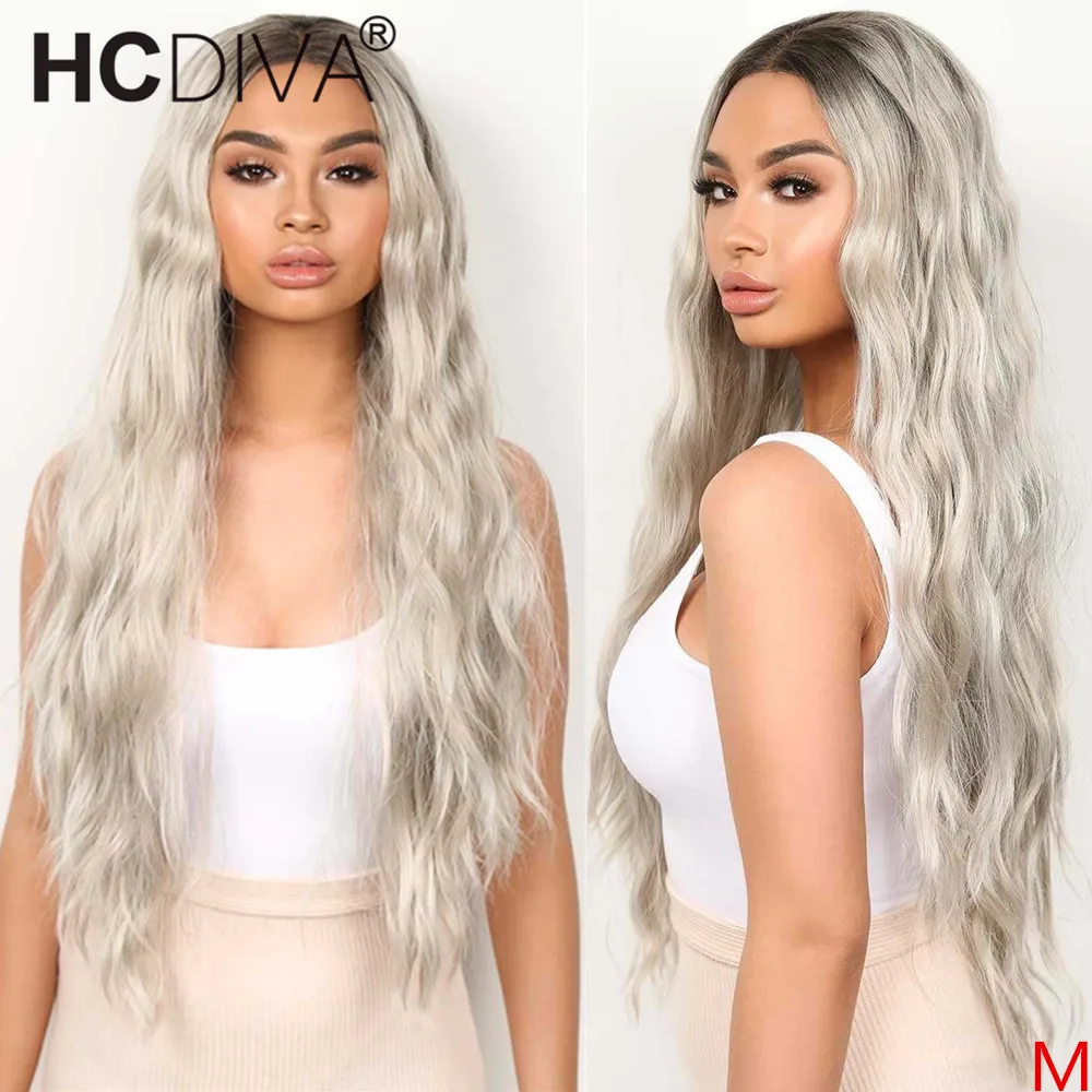 1B/серый бразильский объемный волнистый парик на кружеве с детскими волосами 150%