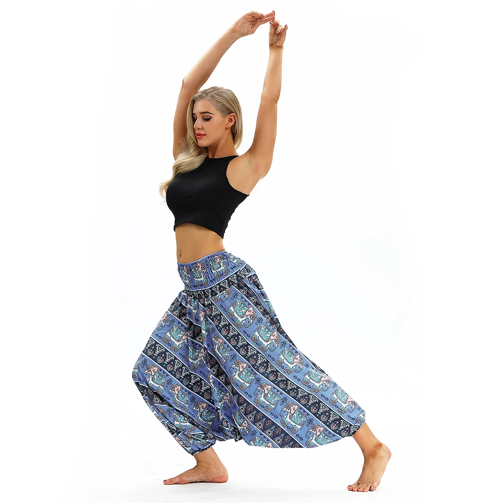 

Workout Wide Leg Pants High Waist Women Loose Beaches Breathable Yoga Bloomers for Household Yoga Sporting Ornaments