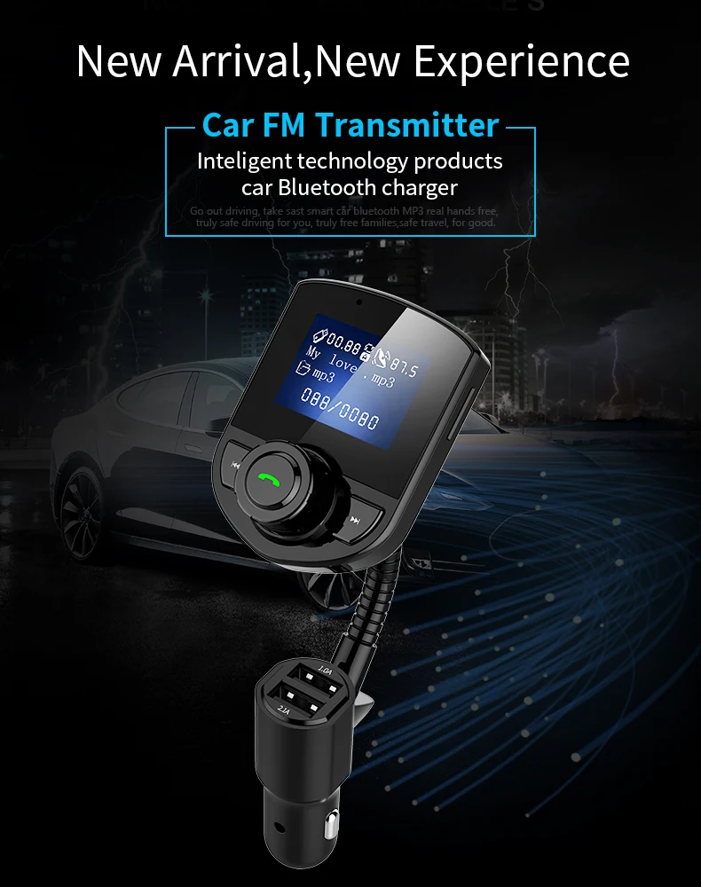 Набор для передачи FM para coche YIBEIKA 3.1A cargador de Пуэрто USB AUX аудио радио pantalla LCD