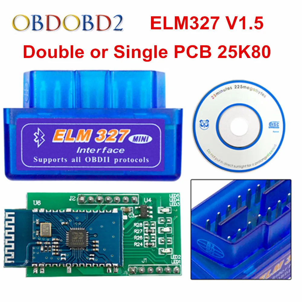 50 шт./лот Супер Мини ELM 327 Bluetooth V1.5 PIC18F25K80 мини ELM327 1 5 OBD2 автомобильный