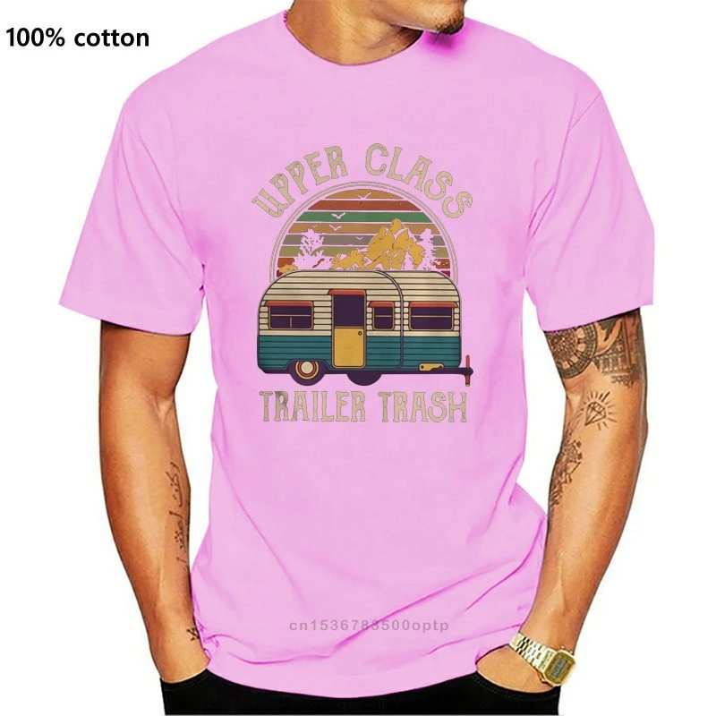 

Retro Sunset Camping Upper Class Trailer Trash Tshirt Women Black M - 3Xl New Trends Tee Shirt