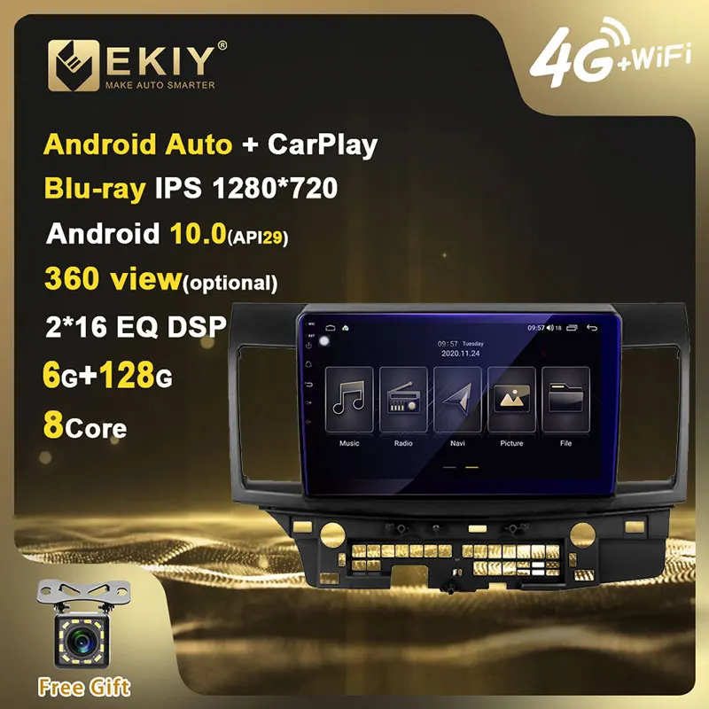 EKIY 10 1 ''IPS Android автомобильное радио 6G + 128G для MITSUBISHI LANCER 2007 2018 мультимедиа Авто GPS