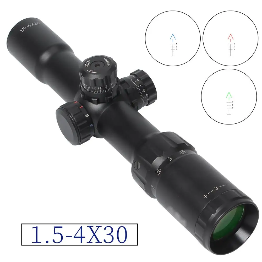 1 5 4X30 IR Riflescopes прицел Красная точка Охота w/крепления для AR15 pcp воздуха мягкий