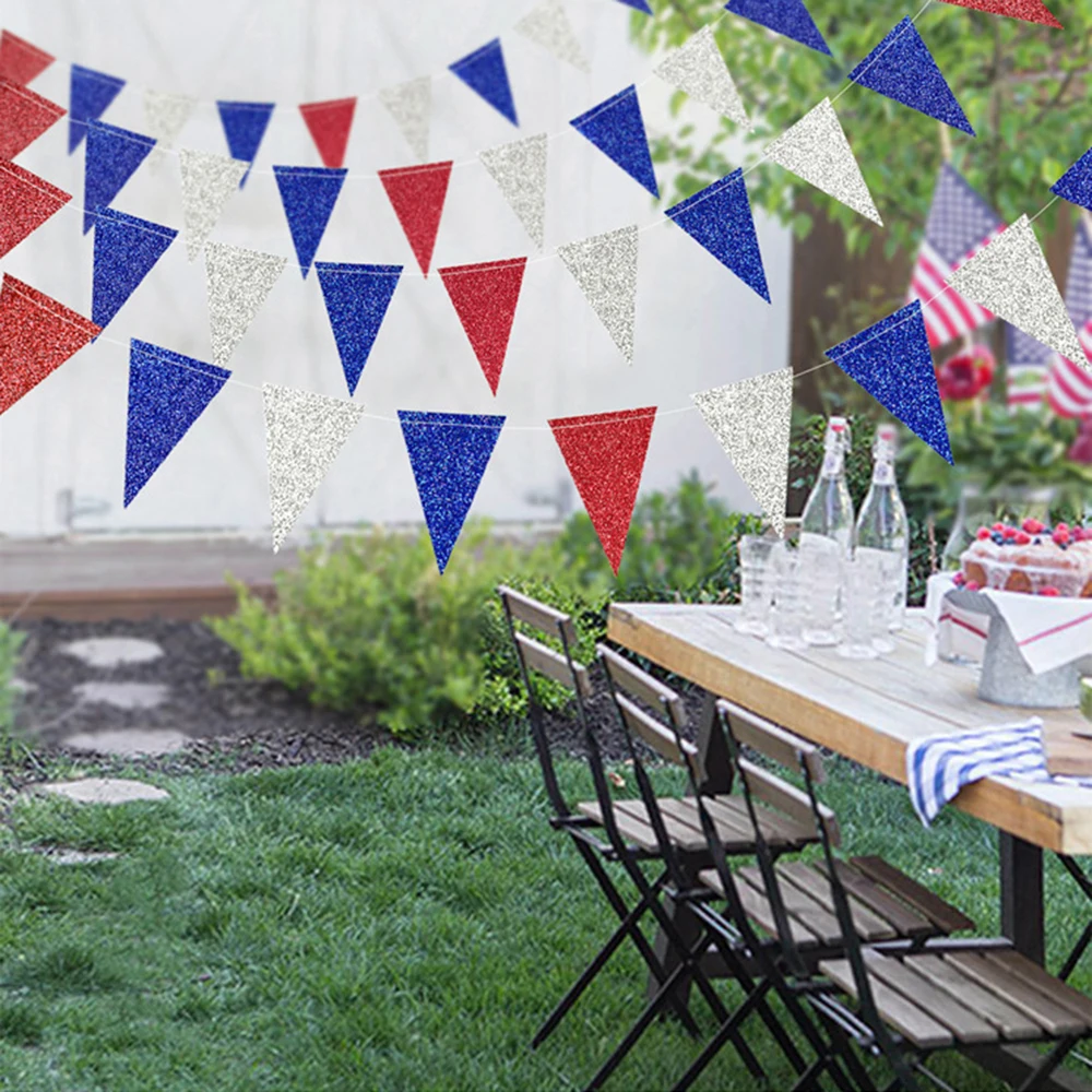 Бумажные флаги баннер блеск США американский флаг вечерние принадлежности для