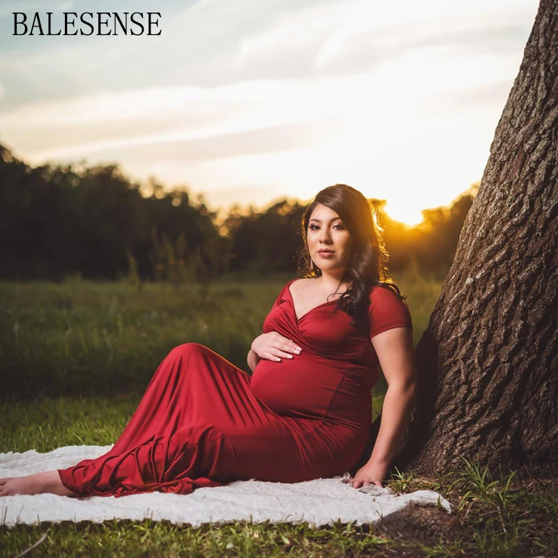 Хлопковое платье макси для беременных Платья фотосъемки женское сексуальное с v