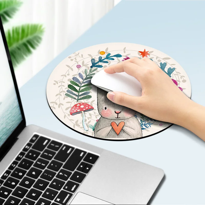 Круглый симпатичный коврик для мыши ANKNDO с принтом из мультфильма Настольный ПК
