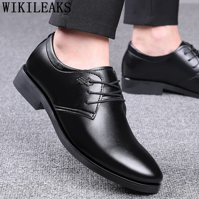

Black Oxford Shoes For Men Brown Dress Suit Shoes Italian Business Shoes Men Elegant Fashion Zapatos De Hombre De Vestir Formal