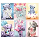 Алмазная живопись 5d сделай сам, картина с вышивкой в виде животных, квадрата, круглых элементов, милого медведя, украшение, подарок для хобби