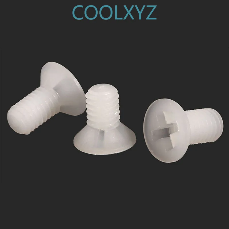 

Белые нейлоновые винты с потайной головкой, изолированные нейлоновые болты KM GB819 Philip's, нейлоновые болты, пластиковые микровинты M2.5 M2 M4, 10 шт.