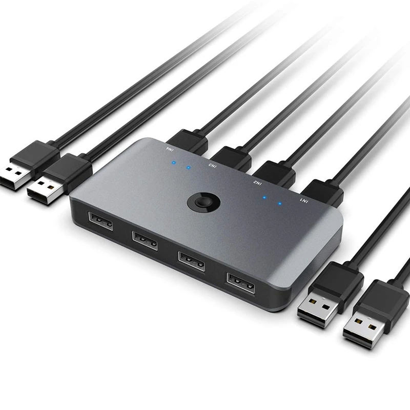 

USB Компьютерный переключатель для 4 компьютеров с общим доступом на 4 USB-устройства USB 2,0 периферийный KVM-адаптер
