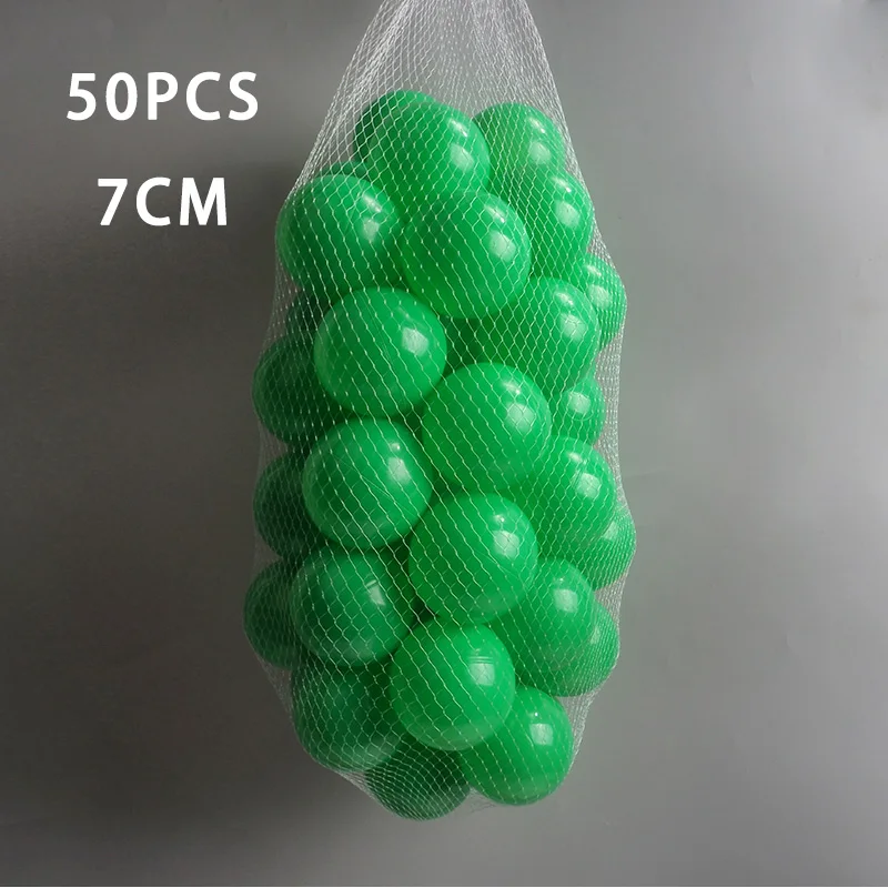 WJ3709GREEN 7 см/50 шт экологически чистые красочные Мячи Мягкие пластиковые океанские шарики прозрачные воды океанские волнистые шарики игрушки для детей Малыш Ребенок - Цвет: WJ3709GREEN