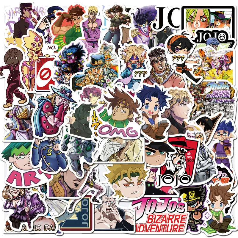 

10/50pcs/Pack Anime Jojos Bizzare Adventure Stickers Guitar Luggage Laptop Bicycle Fridge Skateboard Graffiti Sticker Toys