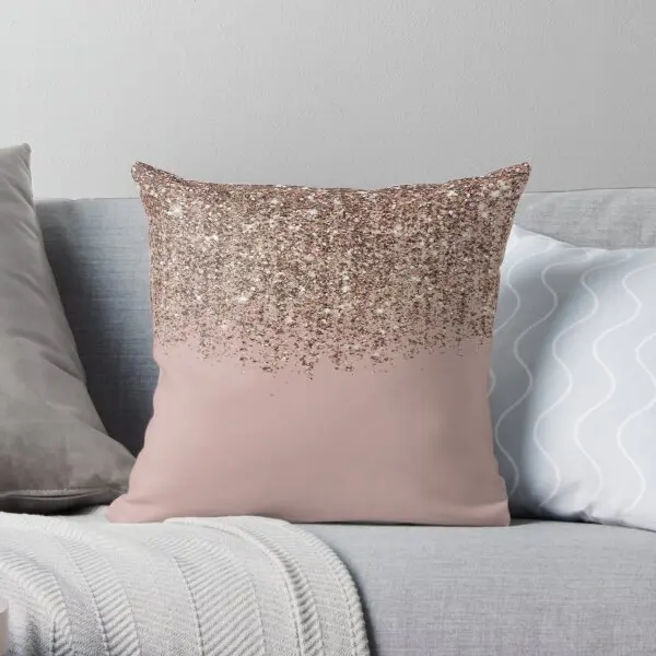 

Blush Pink Rose Gold Bronze Cascading Gl Soft Decorative Throw Pillow Cover for Home 45cmX45cm Pillows NOT Included