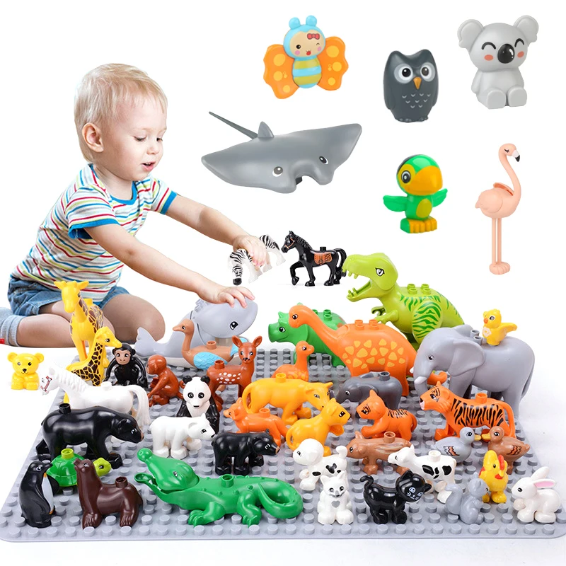 

Big Building Blocks In Bulk Farm Zoo Animal Assemble Parts Accessories Bricks Model Montessori Educational Toys For Children Kid