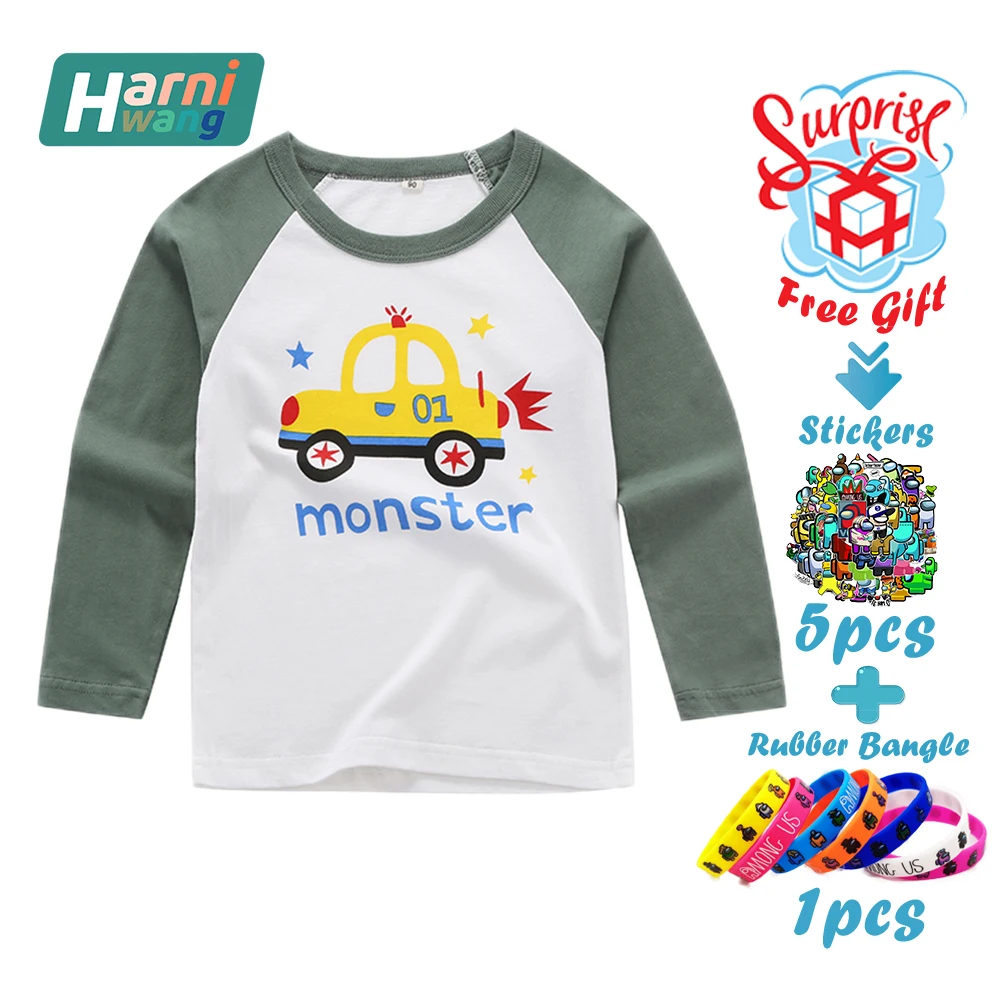 

2021 New Kids clothes Clothes For Children Autumn Children Thickened Cotton Long-Sleeved Multicolor Dinosaur Car Suit