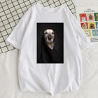 Мужские футболки с принтом собаки крестного отца, Спортивная футболка с круглым вырезом, стильная креативная модная дышащая мужская футболка с коротким рукавом