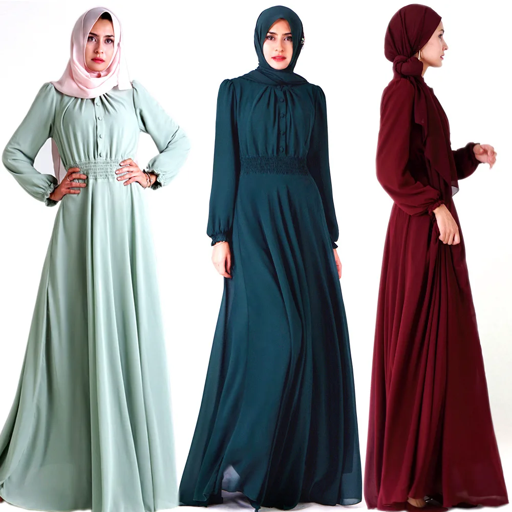 Роскошное мусульманское шифоновая абайя Макси-Платье, вечерний кардиган, длинный халат, кимоно, Jubah Eid Ramadan, арабский aftan, мусульманская молит...