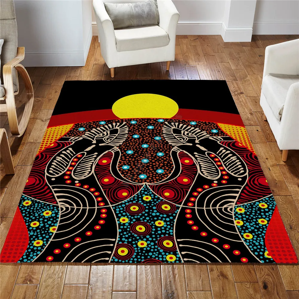 

Aboriginal Australia Indigenous Together Painting Art Rug 3d printed Non-slip Mat Dining Room Living Room Soft Bedroom Carpet