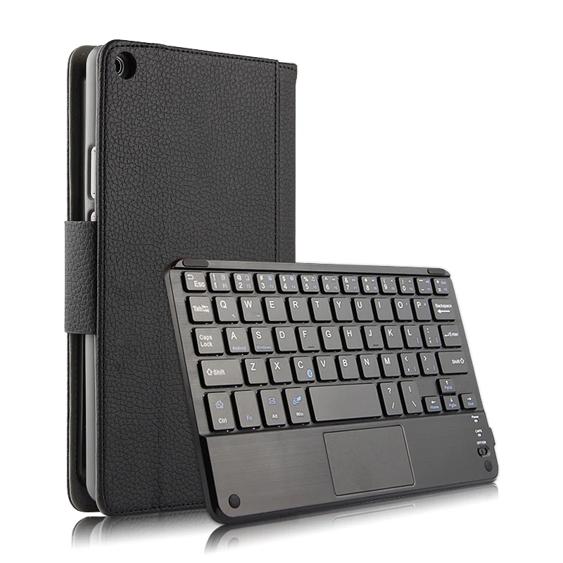 8 Inch black 8/ 10 Inch Huawei Mediapad T3 Wireless Trackpad Keyboard Leather Case Kit Bluetooth Tablet Touchpad Keyboard with Protector - Цвет: 8 Inch black